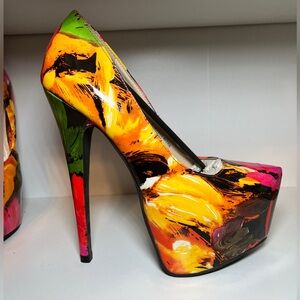 Floral Platform Heels